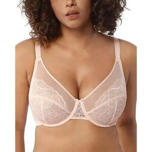 Hsia Dusty Peach Pink Enchante Floral Lace Unlined Minimizer Underwire Bra 42G